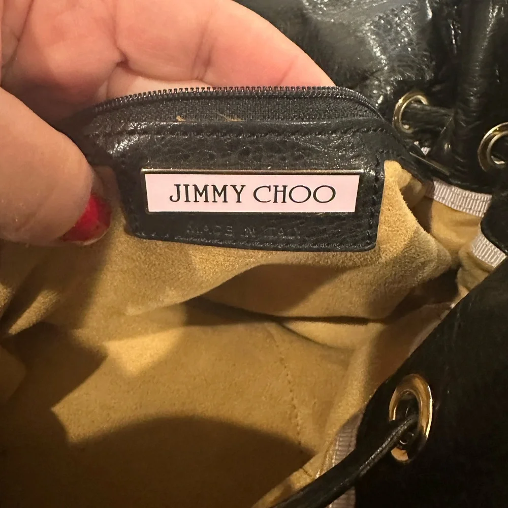 JIMMY CHOO BLACK SOFT LEATHER Luxury Old Money HANDBAG
